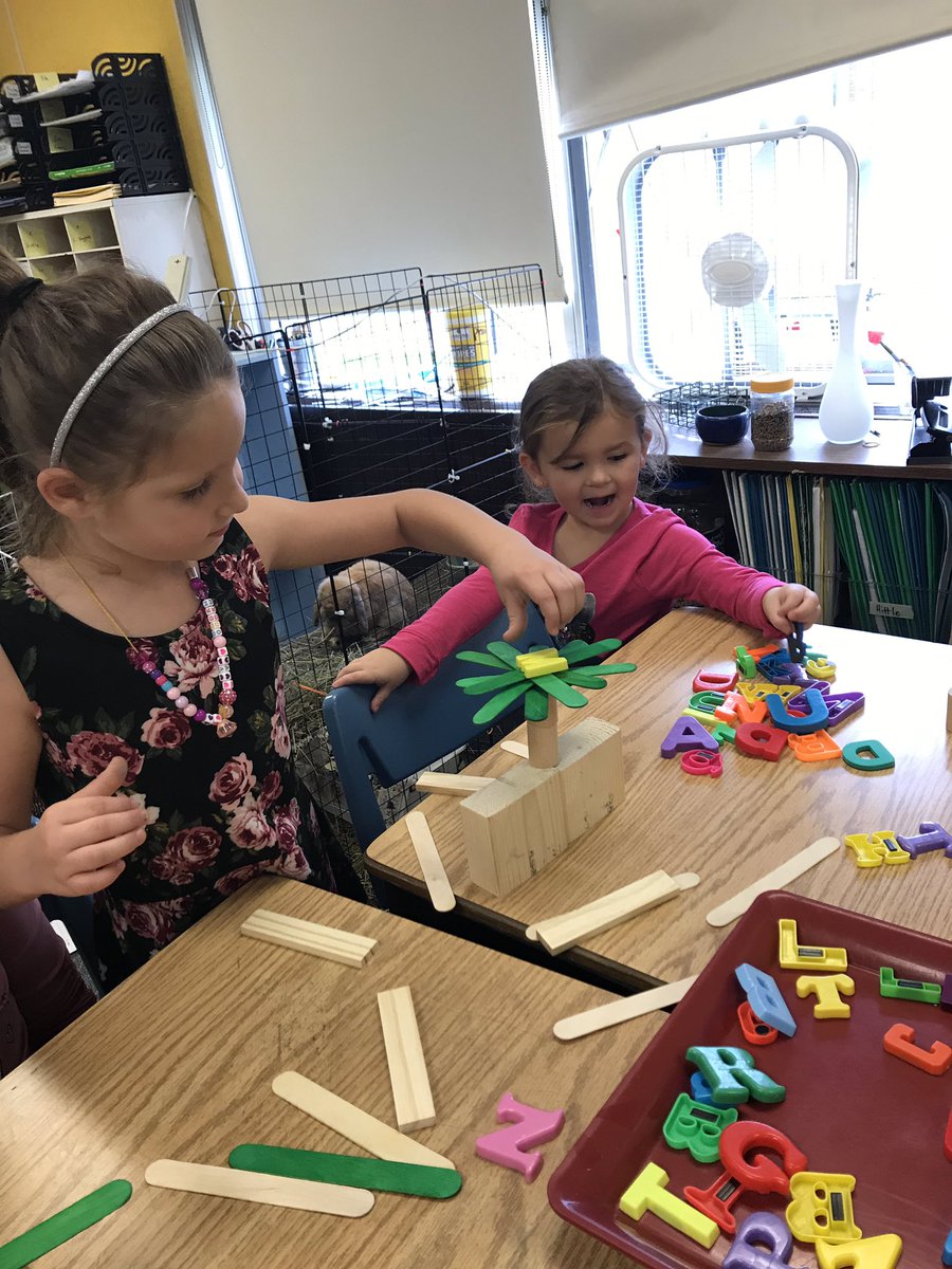 LuannStackpole's tweet photo. Stem lab fun! Chicka chicka boom boom! How many letters fit in the coconut tree? @ElmsRoad @swartz_creek https://t.co/rcTJEXFa1V