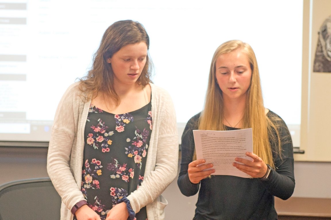 WHS Student Council Report by Brianna Zimdars and Josie Hintz at WUSD regular school board meeting 9-23-19