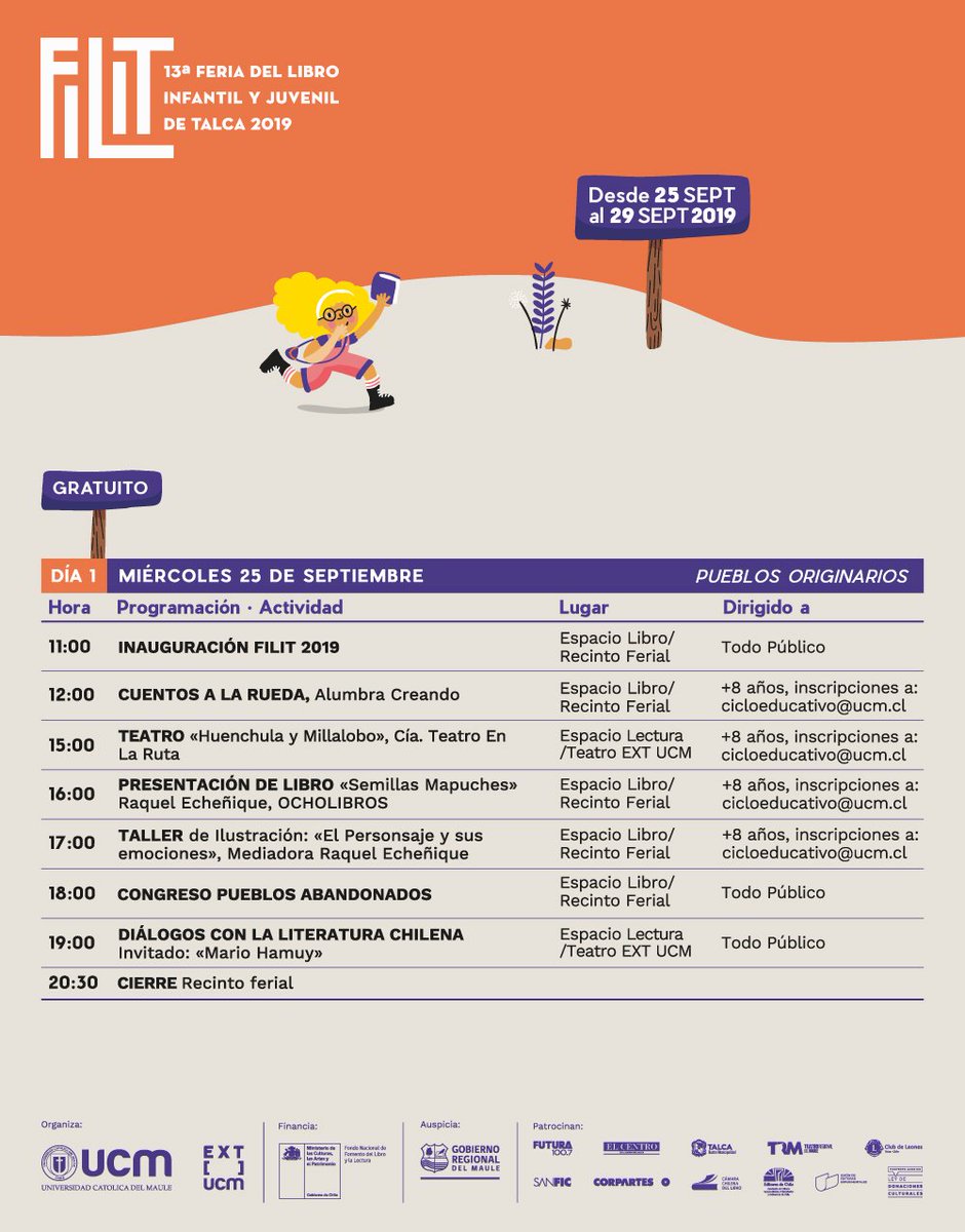 EXT_UCM's tweet photo. #Hoy en la #FILIT2019 tenemos una programación de lujo. Esta noche viene Mario Hamuy a hablar sobre astronomía y presentar su nuevo libro. @ucatolicamaule #TuUniversidad https://t.co/15DVPiy9Zt