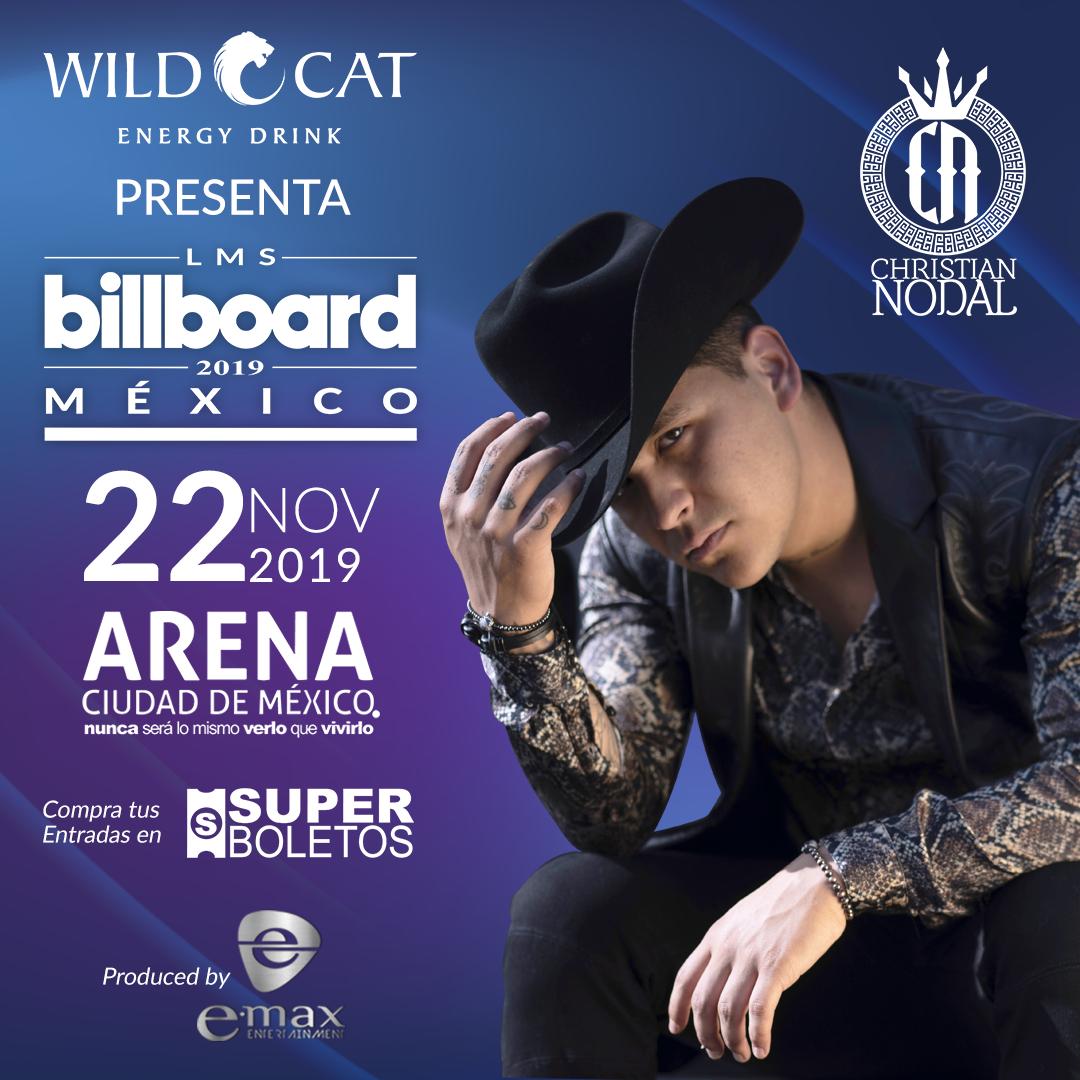 México 🇲🇽! Billboard LMS vuelve! Con el reconocido artista internacional CHRISTIAN NODAL  🔥
<a href="/billboardlms/">Billboard LMS</a> 🎼 <a href="/billboard/">billboard</a> <a href="/billboardlatin/">billboard latin</a>

Compra ya tus entradas en SuperBoletos.com
<a href="/WildCatMexico/">WildCatEnergy Mexico</a>
#BillboardLMS #WildCatMexico
Emax Entertainment @DuperlySalcedo