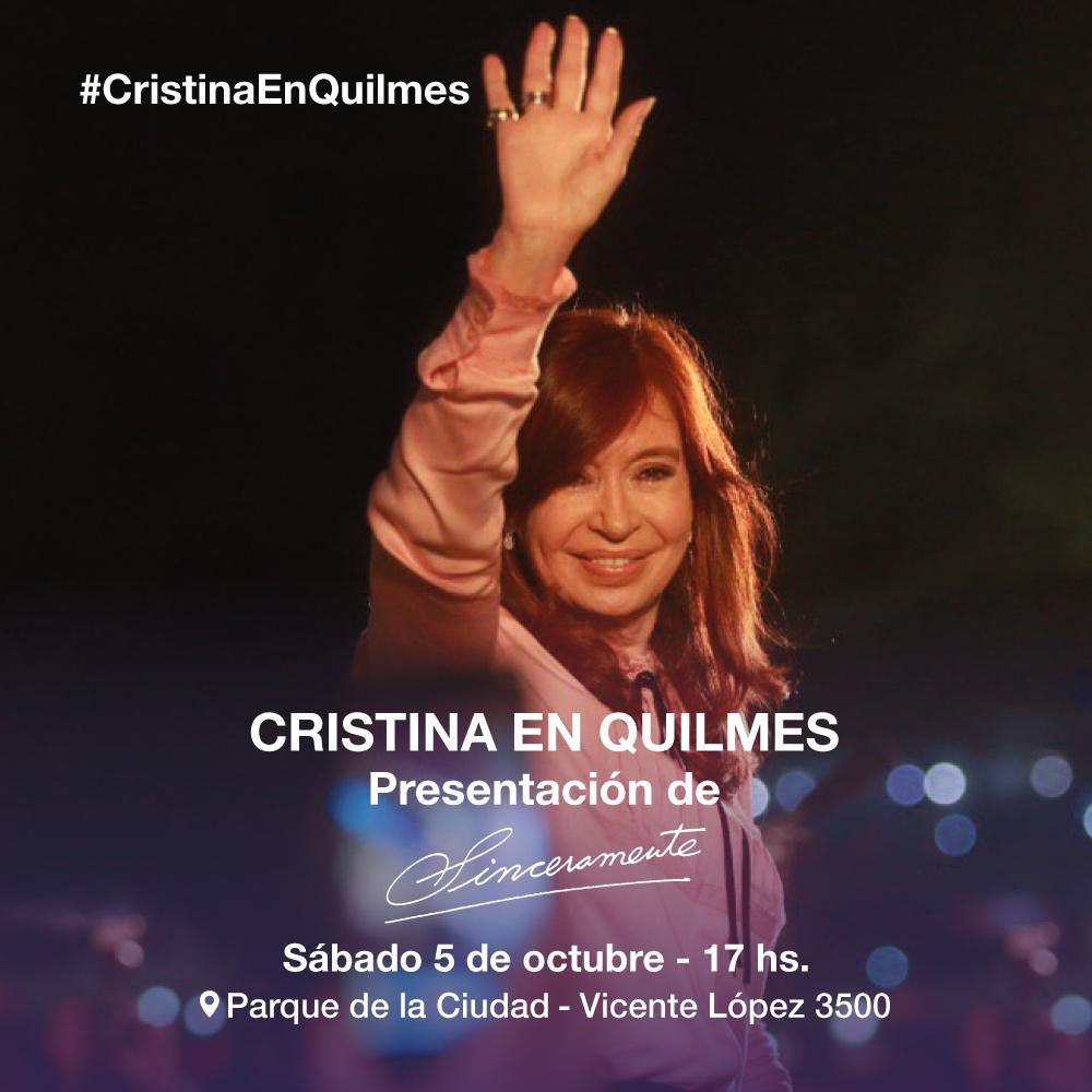mayrasmendoza's tweet photo. Será un honor recibir en nuestra ciudad a la mujer que devolvió la esperanza a tod☀️s los argentinos y las argentinas 🇦🇷❤️ #CristinaEnQuilmes https://t.co/vcDt9tuMjQ