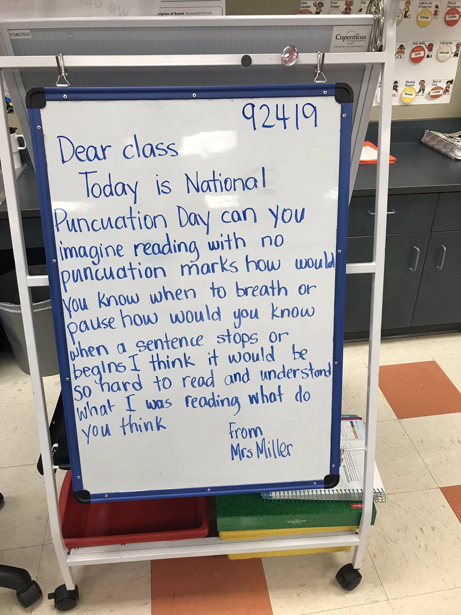 Yesterday was National Punctuation Day. Our morning meeting showed us how confusing life would be without punctuation.
#RayMarsh