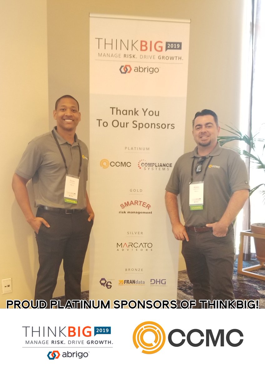 ccmcinc's tweet photo. CCMC is proud to be a Platinum Sponsor at Abrigo's ThinkBIG conference! I #ThinkBIG #ccmc https://t.co/EdAvxeIFEN