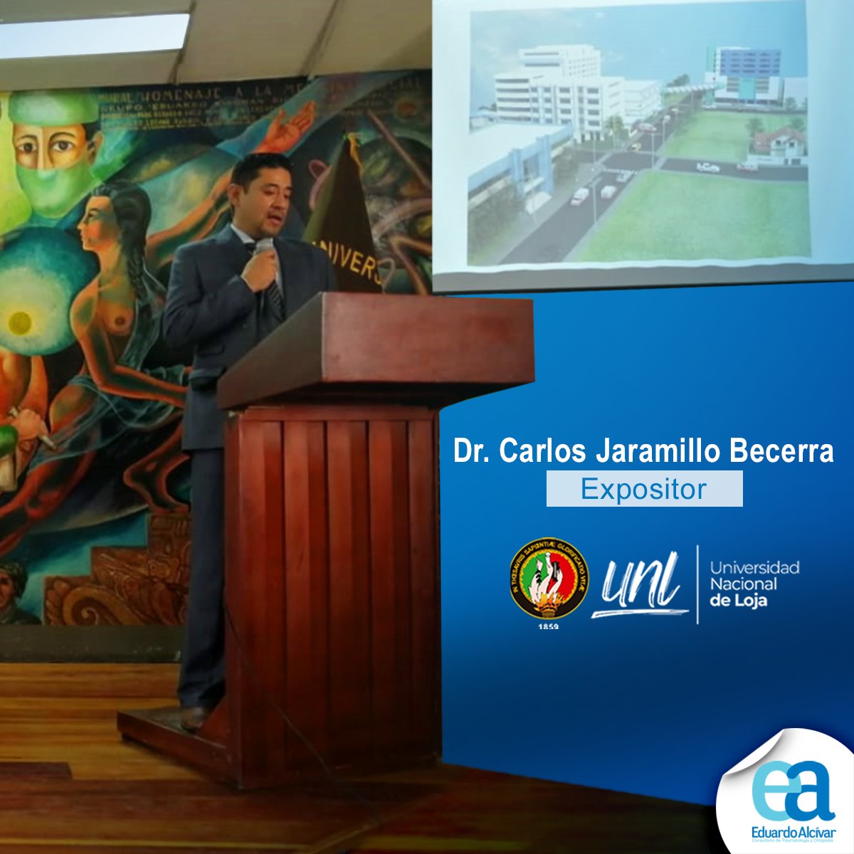 consultorioea's tweet photo. ¡Contribuimos al conocimiento!
El pasado 13 de septiembre el Dr. Carlos Jaramillo, uno de nuestros grandes médicos especialistas, celebró el aniversario #50 de la Universidad Nacional de Loja @UNLoficial y fue expositor invitado para tratar el tema de la Espondilolistesis lítica https://t.co/jtR9ySEO8i