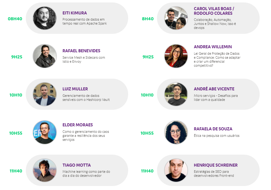 DevsSenior's tweet photo. Está chegando o grande dia do #SeniorTec2019! São 15 palestras sobre #service_mesh, #microservices_chaos, #testing_microservices, #ux, #security, #datascience, #spark, #devops. Mais de 700 confirmados e no embalo de rock da #SeniorTecBand! Confira os palestrantes da manhã: https://t.co/3jQkbYizh7