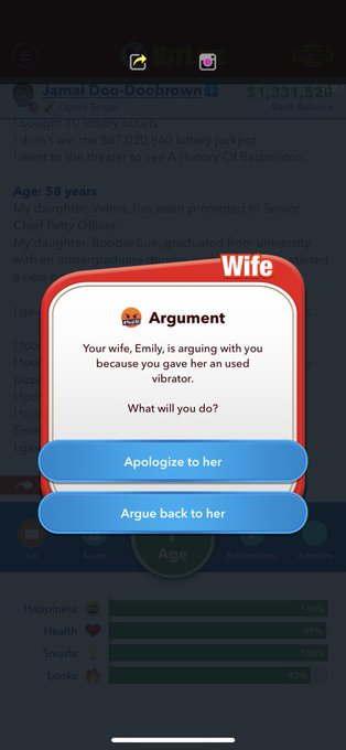 Well it&rsquo;s the thought that counts; isn&rsquo;t it? @BitLifeApp https://t.co/BfMblg6NFB<a class="tags" target="_blank" title="On Twitter" href="/?out=eyJ0eXAiOiJKV1QiLCJhbGciOiJIUzUxMiJ9.eyJpYXQiOjE3MjY2MzYwMTAsImlzcyI6InR3cG9ybnN0YXJzLmNvbSIsIm5iZiI6MTcyNjYzNjAxMCwiZXhwIjoxNzU4MTcyMDEwLCJyZWRpcmVjdF91cmwiOiJodHRwczovL3R3aXR0ZXIuY29tL0JpdExpZmVBcHAifQ.5A24L6Qxyt2YYA9gfamJNp1lmc6vNMRW6t_h7BBJ7dwX0nw7ffaBmslc4mLE-Z_-IpV8vt5aR8FE-GnDRNqeaQ">@BitLifeApp</a><a href="/tag/roadwarriorsgame"class="tags"><span>#roadwarriorsgame</span></a>