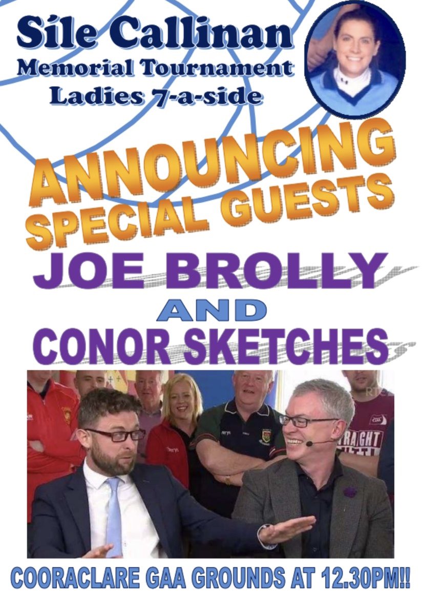 SileCallinan7s's tweet image. Introducing our 2nd Special Guest this Weekend, Conor Moore aka @ConorSketches 

It’s a great honour to have Conor with us this Saturday, he will be doing one of his famous Sketches at Cooraclare Pitch with @JoeBrolly1993 just before 1 O’Clock, it’s definitely not to be missed!!!