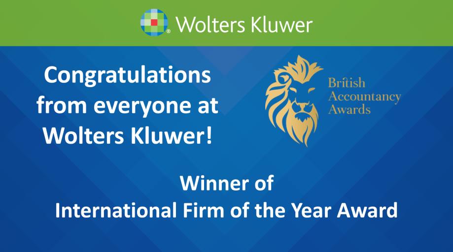 wolterskluweruk's tweet photo. Congratulations to @PwC_UK for winning the International Firm of the Year Award at tonight's @AccountancyAge #BAawards19 https://t.co/Pjem1LhRWB