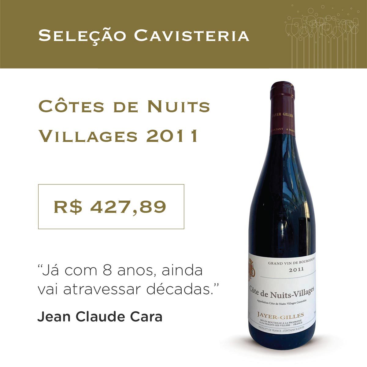 VinhoClic's tweet photo. Cavisteria são vinhos exclusivos, selecionados por Jean Claude Cara, defensor do vinho autêntico da Bourgogne. Para apreciadores experientes e para quem deseja  o melhor da Borgonha.  Hoje o Pinot Noir COTÊS DE NUITS VILLAGES 2011. 
https://t.co/WTGZmKCCMC
#VinhoClic  #Borgonha https://t.co/Y6yBJmzQ8g
