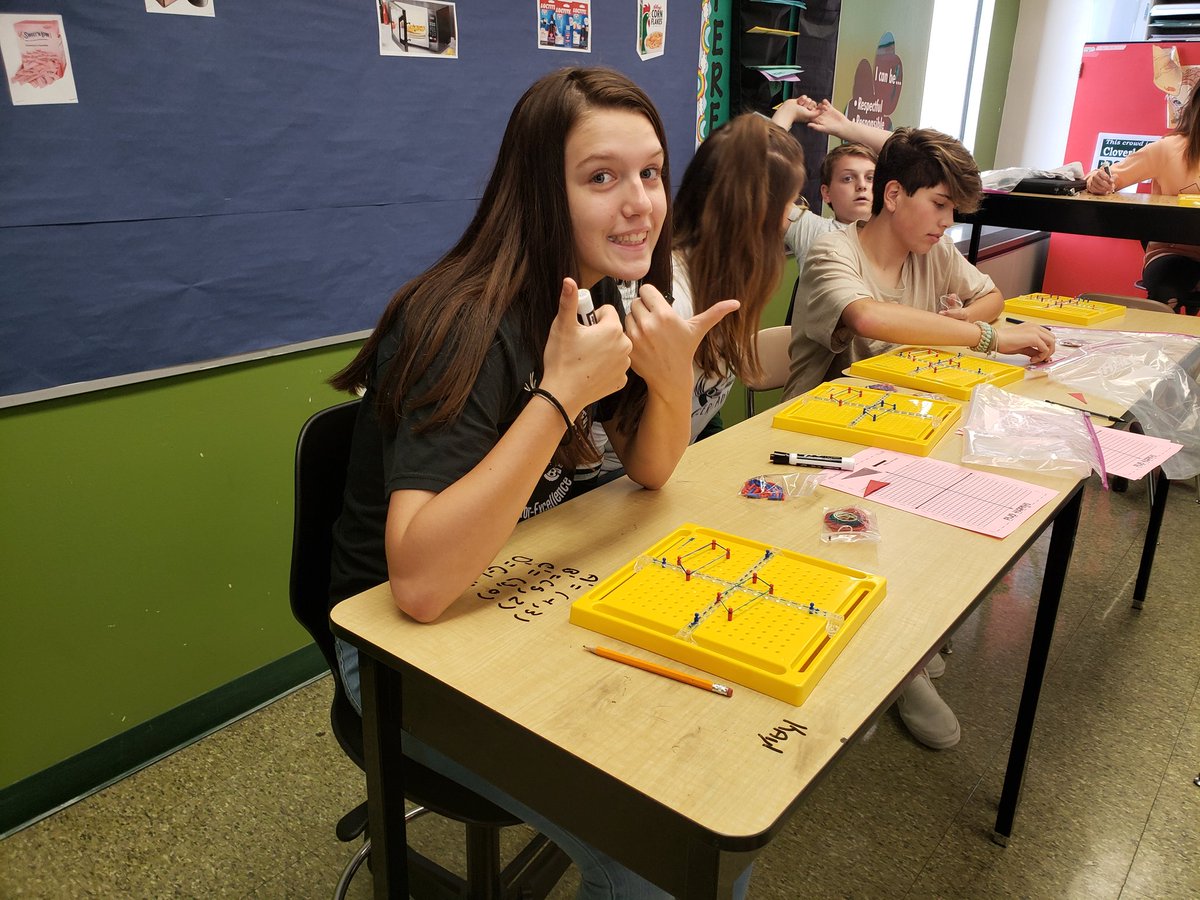 RileyCMS's tweet photo. We broke out the new x/y coordinate geoboards today for our transformations unit. #mathisfun #fiestateam #cmspride https://t.co/mATOVV5YBe