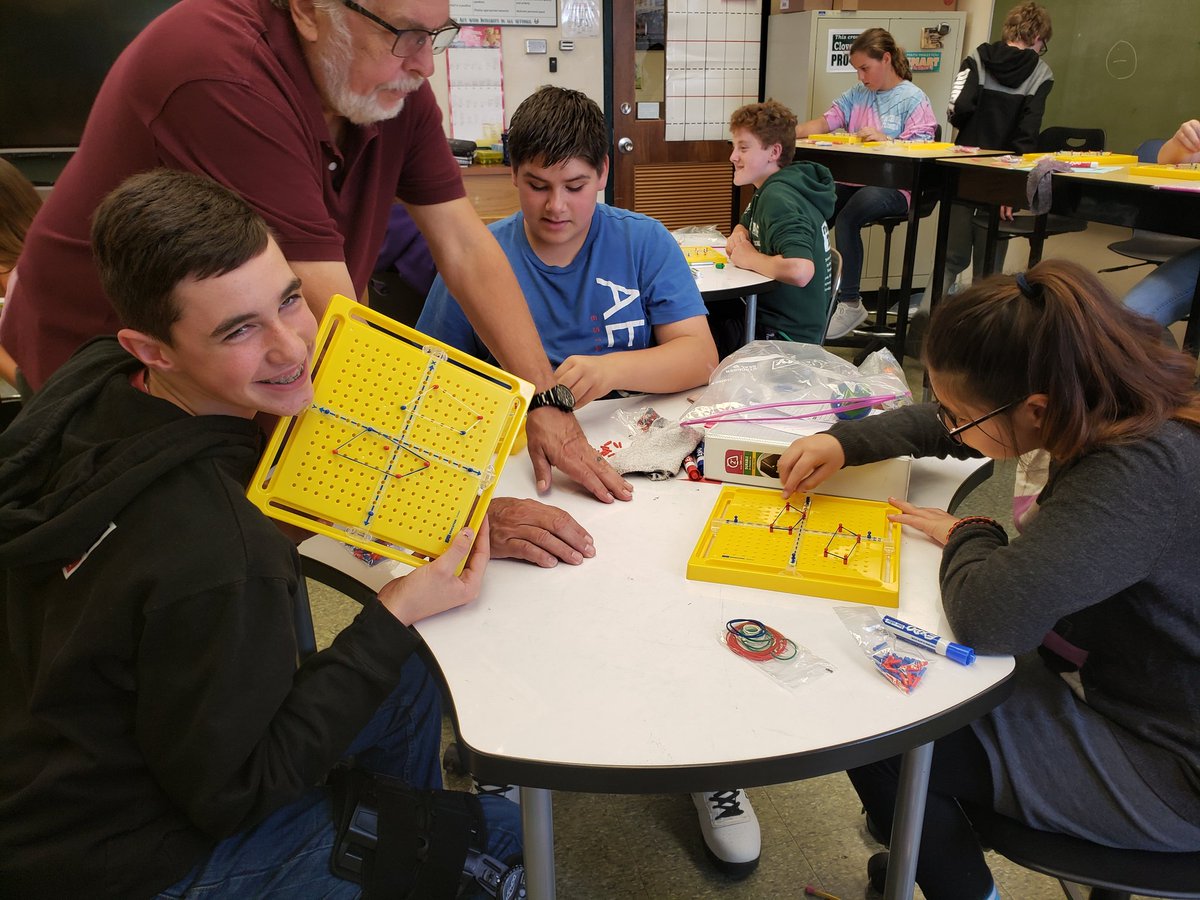 RileyCMS's tweet photo. We broke out the new x/y coordinate geoboards today for our transformations unit. #mathisfun #fiestateam #cmspride https://t.co/mATOVV5YBe