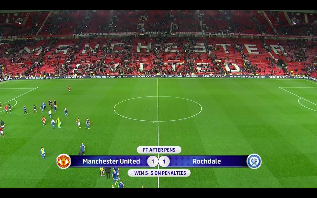 worldsoccertalk's tweet photo. Rochdale deserve a round of applause for that spirited performance against Manchester United. Certainly a great cup match. #MUNROC https://t.co/Tq4ZwFr6Mq