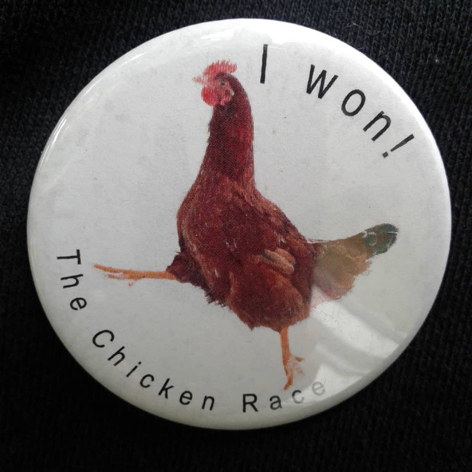 teacherinqathet's tweet image. #ButtonChallenge Because chickens... :) Also: 
The #RedWheelbarrow Poem &amp;amp; #Imagism