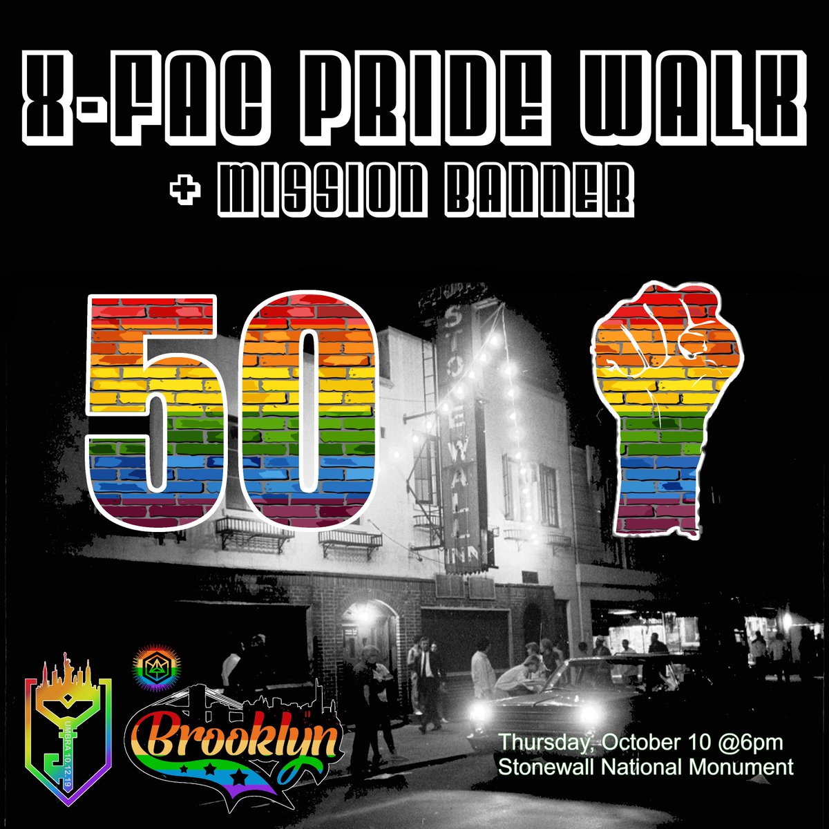 UmbraBrooklyn's tweet photo. Yo, come join #nycEnlightened &amp; #nycResistance for a Cross-Faction #Pride Walk &amp; Banner Mission on Thursday, Oct. 10 6pm. We'll meet at Stonewall National Monument in Christopher Park (Across from Stonewall Inn).
Love Conquers Hate! 💚💙💜🧡💛 
Map pins: https://t.co/j2ObWTAlXP https://t.co/peD1wo1Y6n