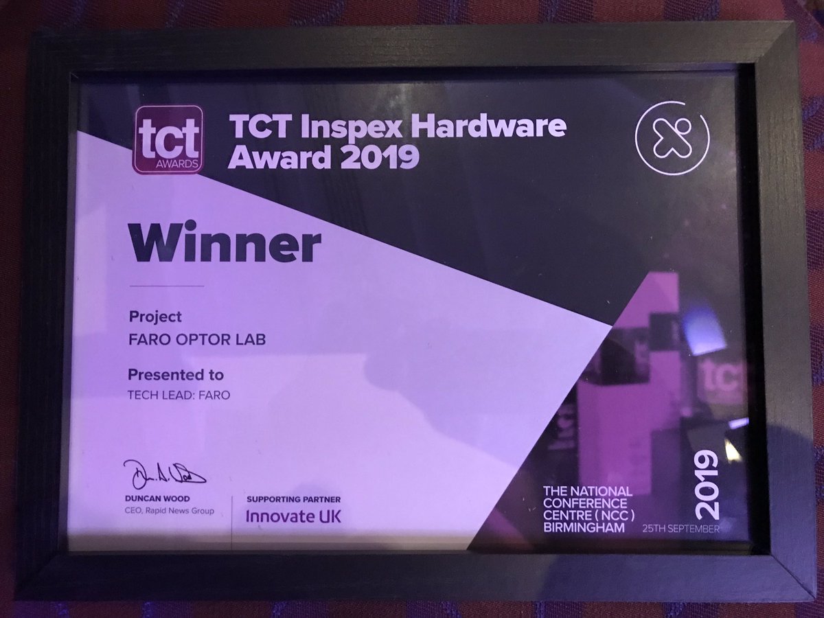 FARO winners #tctawards #TCT2019 @faroeurope