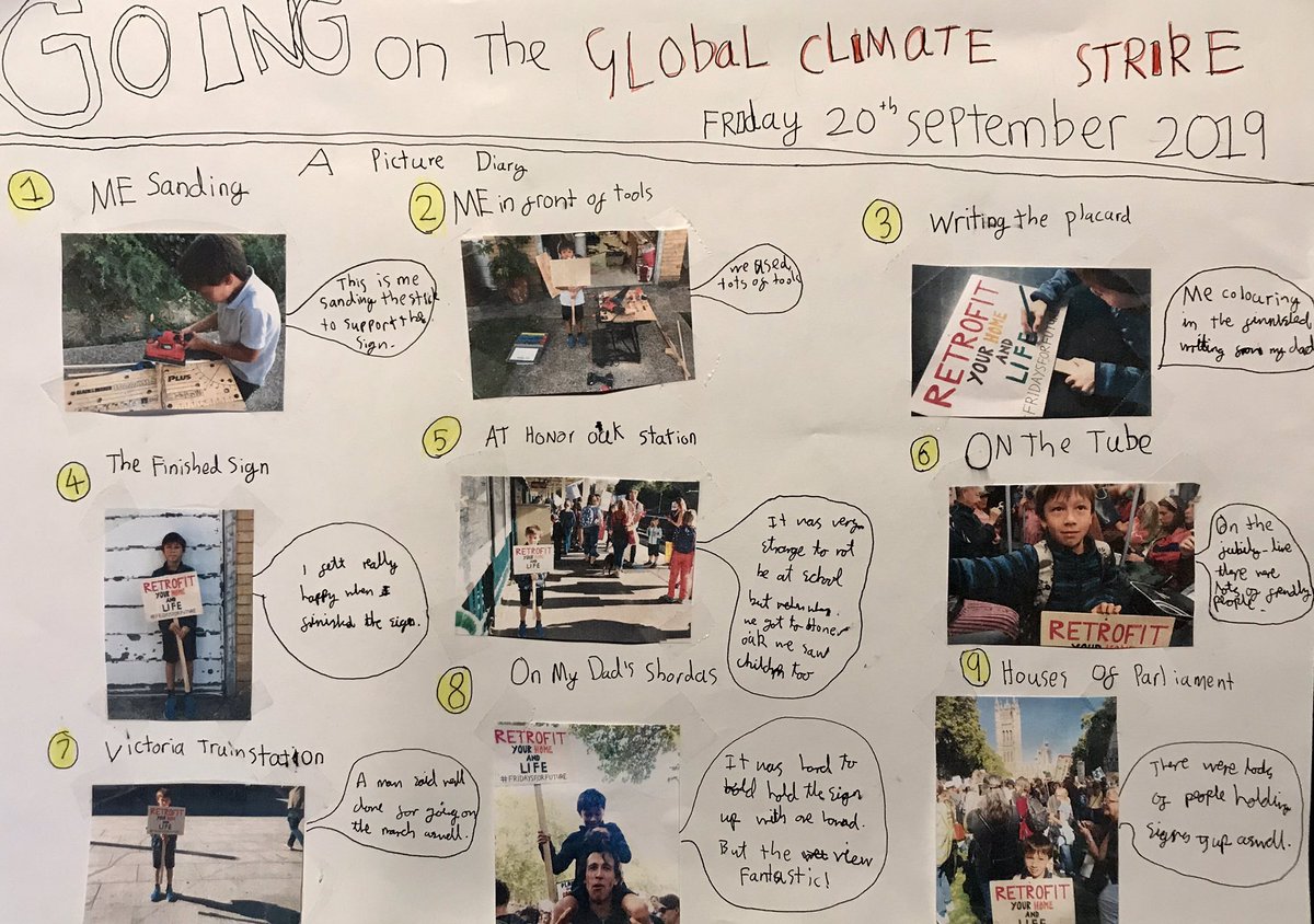 Dear @GretaThunberg thank you for all you are doing and have inspired: here is a poster made by our 8 year old son after the #GlobalClimateStrike last Friday in London #fridaysforfuture #schoolstrike4climate #climatestrike #aspiepower #retrofit