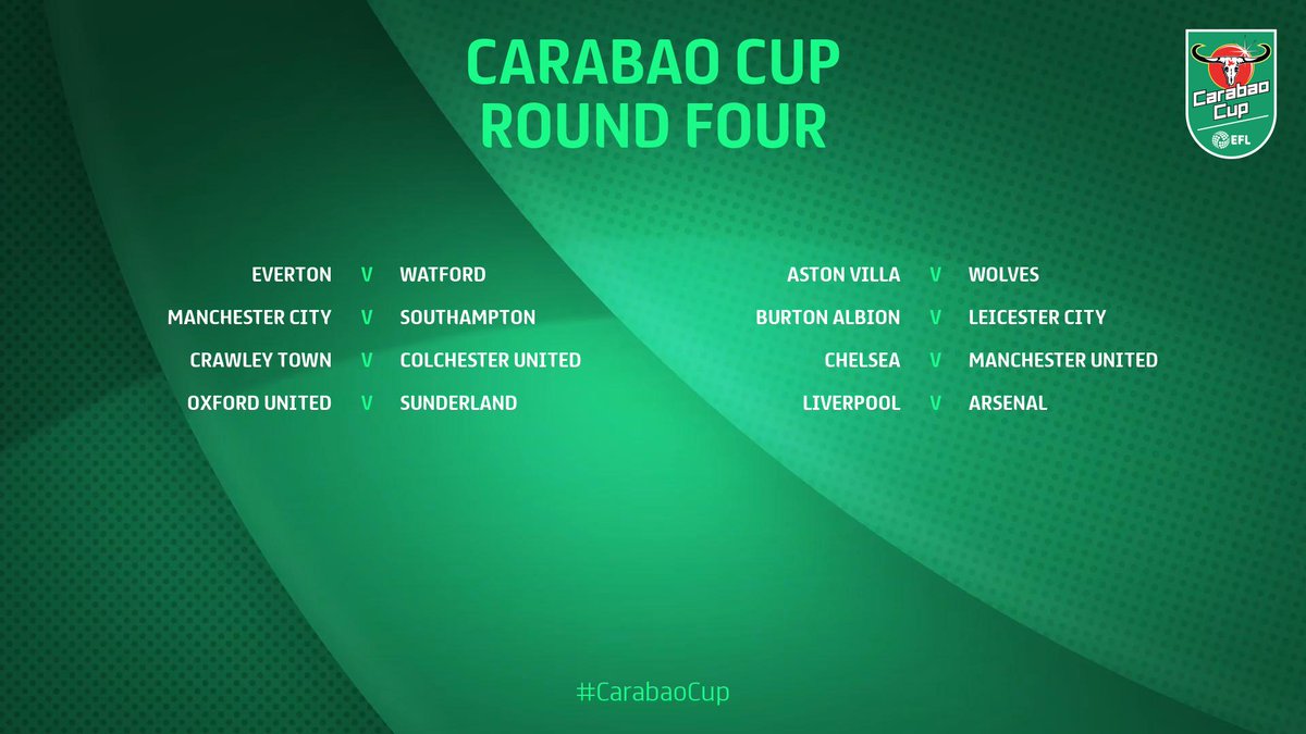 B24 (@B24PT) on Twitter photo 2019-09-25 21:26:18 Chelsea - Man Utd e Liverpool - Arsenal nos oitavos da Taça da Liga 👀 Chelsea - Man Utd e Liverpool - Arsenal nos oitavos da Taça da Liga 👀