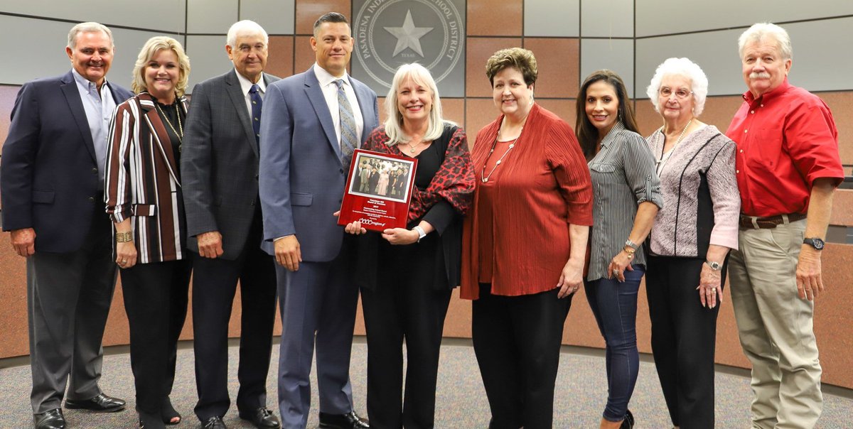 PISDCareerTech's tweet photo. Congratulations to our @PasadenaISD_TX Board of Trustees for being selected as the Region 4 Outstanding School Board of the Year! #PISDROCKS https://t.co/rCdgjkbhXW