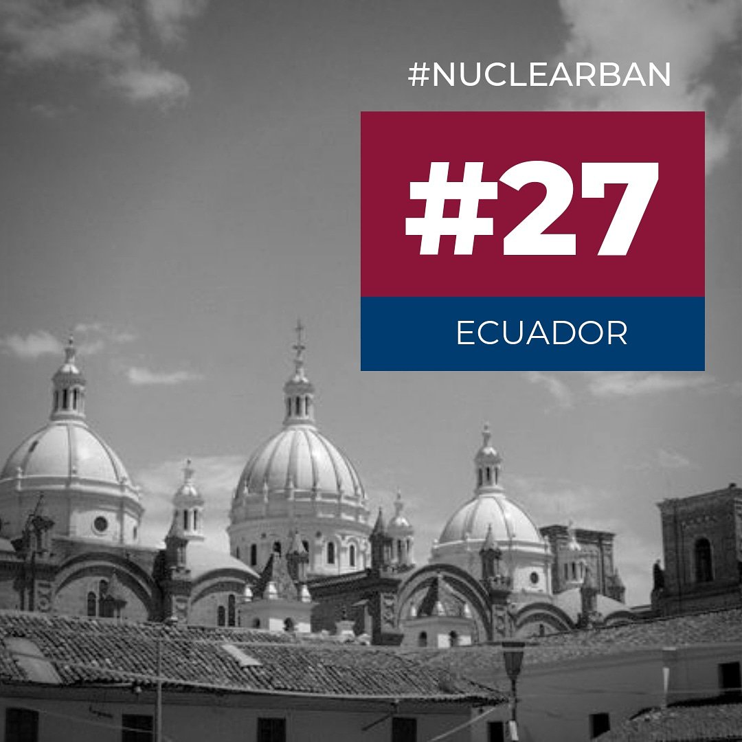 nuclearban's tweet photo. 💛💙❤️ Gracias, Ecuador! 👐 Congratulations on becoming the 27th State Party to the UN Treaty on the Prohibition of Nuclear Weapons #nuclearban @EcuadorONU @CancilleriaEc https://t.co/J486rzojmQ
