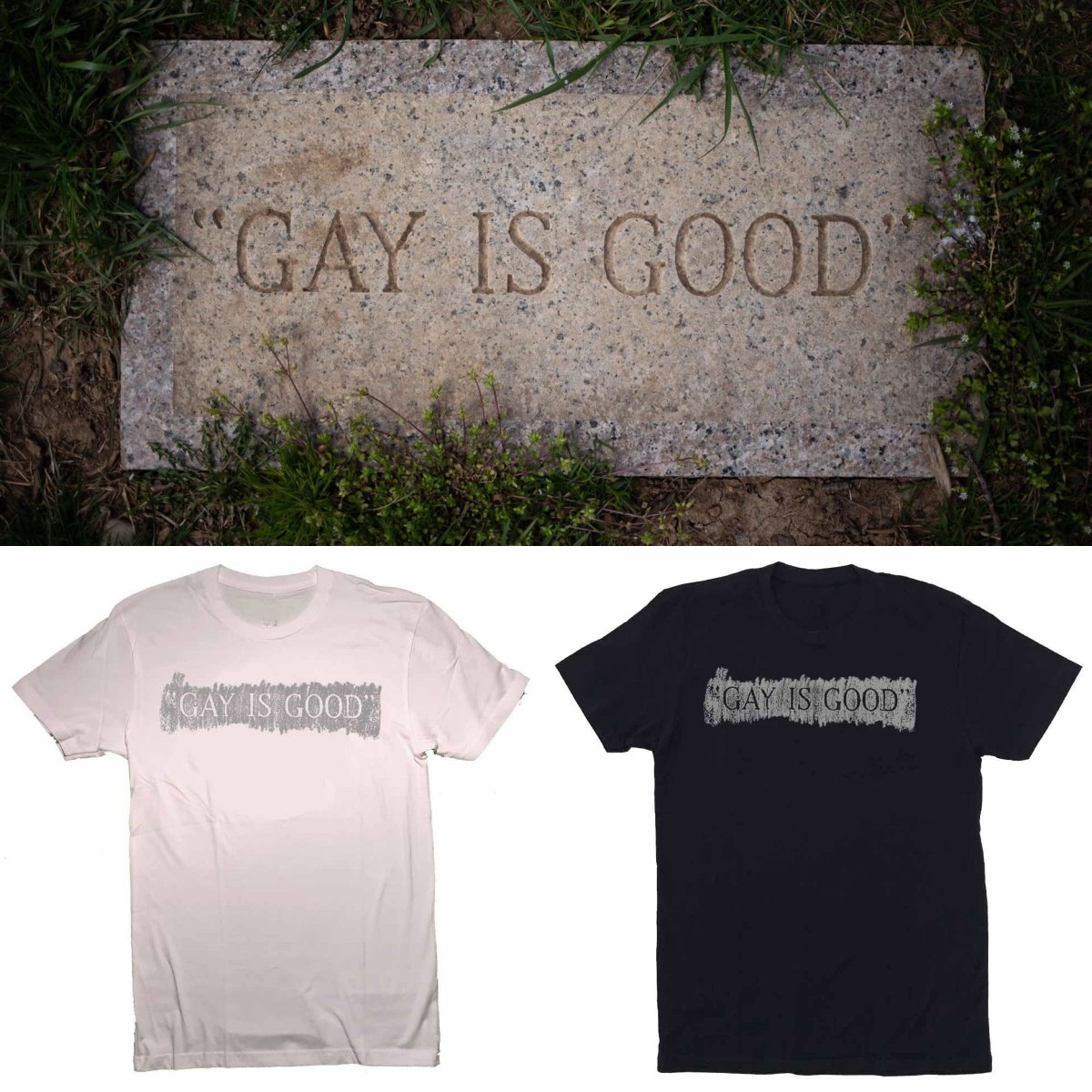 thegayrub's tweet photo. We are excited to be collaborating with @adamsnest on this t-shirt depicting the rubbing from Frank Kameny's foot-stone "GAY IS GOOD"; 10% of proceeds will be donated to ONE Archives Foundation @onearchives
.
To pre-order: https://t.co/7Oihf5XNXz https://t.co/6pgaGVqo6E