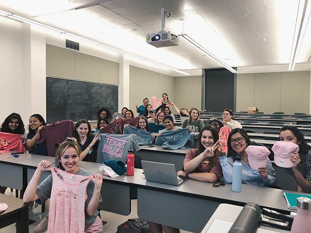 TexasBelles's tweet photo. Happy meeting day! Here’s everyone showing off their new (old) merch! 💕🗝 #GOTXB
•
•
•
•
#utaustin #eventplanning #hookemhorns #eventplanner #eventdesign #eventstyling #ladyboss #dreambigorgohome #belles #texasbelles #UTTXB #texas #moodycollege #U… https://t.co/g6QaqVhD8A https://t.co/EiRWxiMCSI