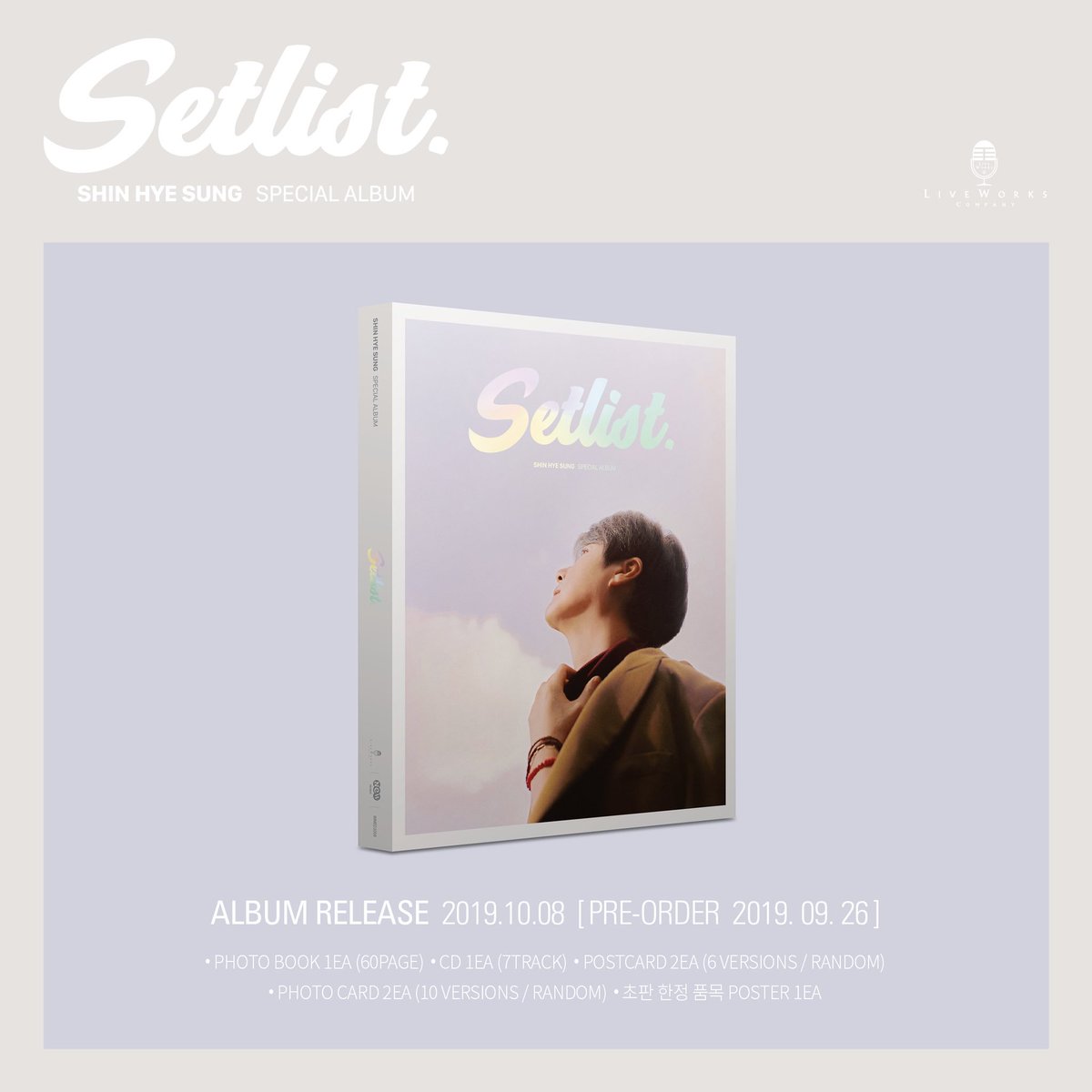 shinhs_official's tweet photo. SHIN HYE SUNG
SPECIAL ALBUM
<Setlist>

ALBUM PRE-ORDER
2019.09.26

▼ Online Reservation Sales
- INTERPARK: https://t.co/eGhN7khHe7
- YES24: https://t.co/pnUIdWAWlN
- SYNNARA: https://t.co/MAMWhgb8cd
- ALADIN: https://t.co/LtKk1zGaHt

#신혜성 #SHINHYESUNG
#SPECIAL #ALBUM #Setlist https://t.co/EOMJX3jERk