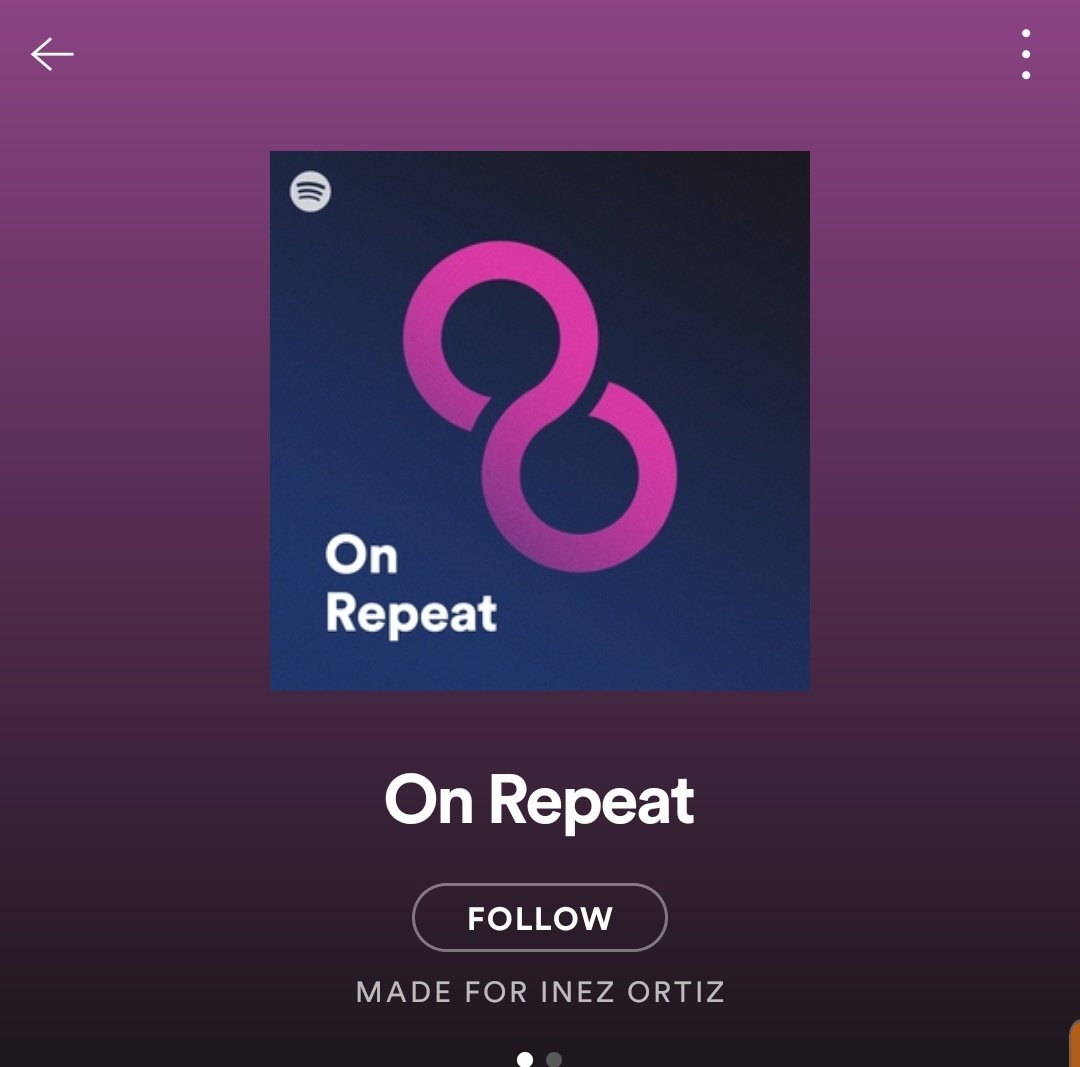 kinneshi's tweet photo. Good job #spotify for this On Repeat playlist. :) https://t.co/DMdK2m1tgm