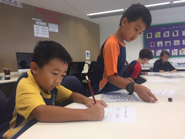 HarrowHKLang's tweet photo. Lower School version of "One Pen, One Dice"... "One Pencil, One Dice"!! Worked its magic! The children worked furiously, producing speedy and accurate writing. 
Fantastic French Year 4 @HarrowHKLang @HarrowHKLS 😃🇫🇷✍️✍️🇫🇷😃 https://t.co/sHgI9f8QU2