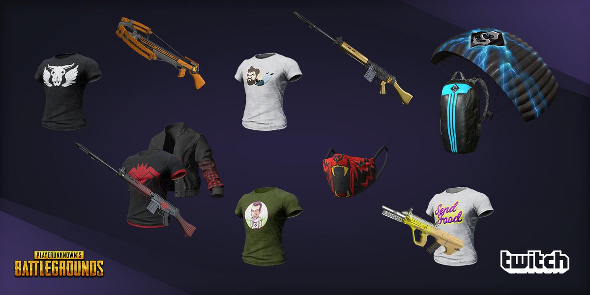 Pubg Japan Na Tviteru お知らせ Broadcaster Royale Twitch Streamer Skins Group10が発売開始 Shroudのパラシュートスキンをはじめ 9名のストリーマースキンが登場 こちらはゲーム内ショップにて購入可能です ぜひご確認ください Steam版での限定販売