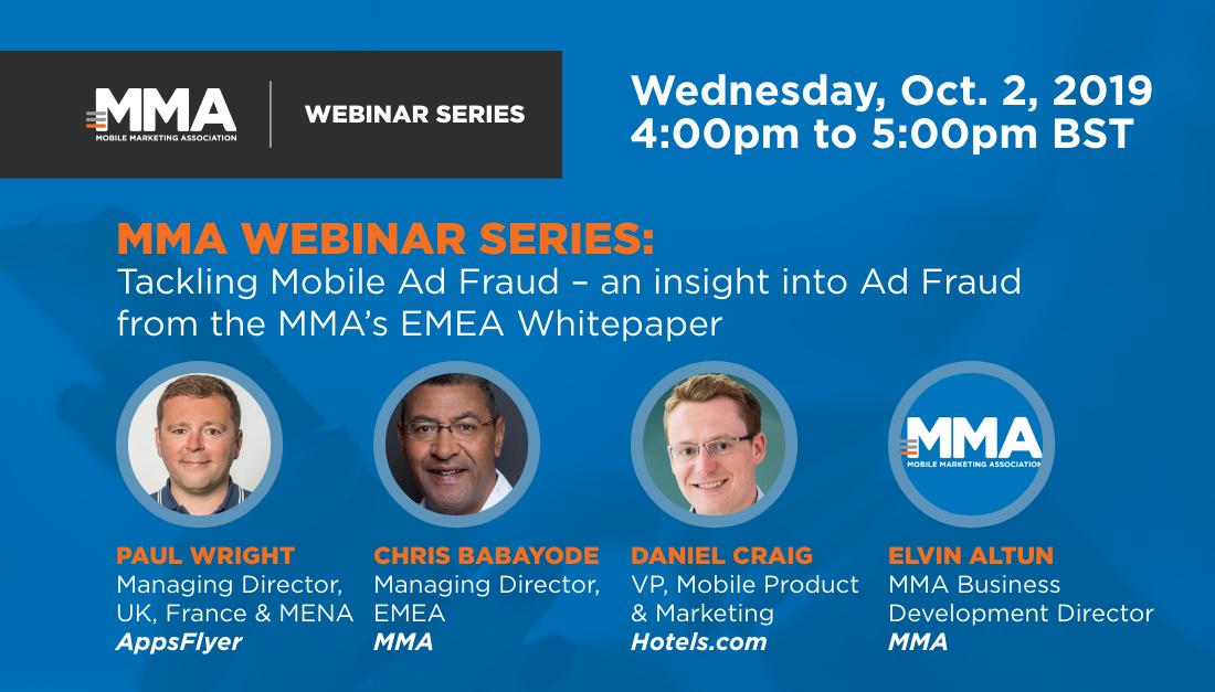 MMAglobal's tweet photo. Excited for our next #webinar w/ @hotelsdotcom &amp; @AppsFlyer!  Join us on Oct. 2 as we take you through our new report – ‘Tackling Mobile Ad Fraud’, a whitepaper on #mobile ad fraud, from the perspective of EMEA industry experts.  RSVP now: https://t.co/BgXi7wtcCc #MMAweb #adfraud https://t.co/mSCb3SMCaj