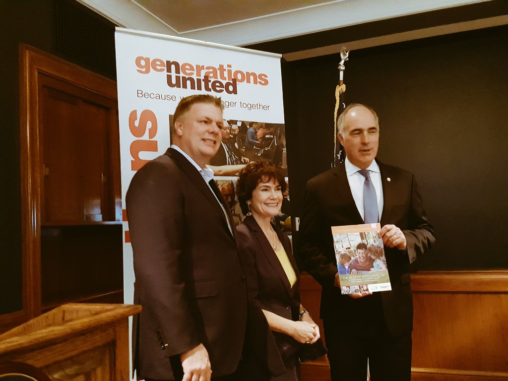 GensUnited's tweet photo. Our Executive Director Donna Butts (center) with @SenBobCasey (right) and @EisnerFound's CEO Trent Stamp! #IGSharedSites https://t.co/1ewXbKkIuN