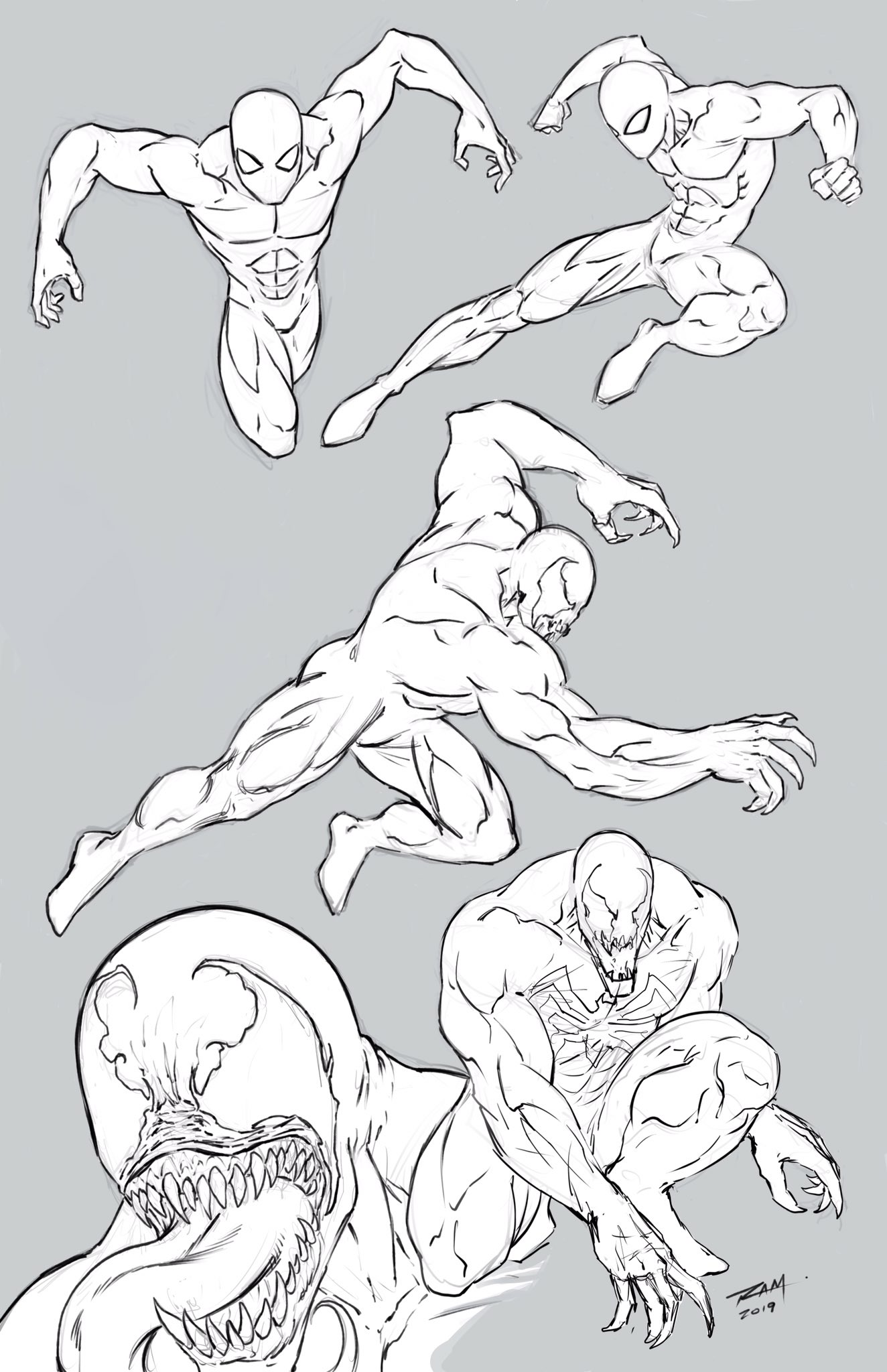 Secret to drawing Spider-Man: give him dynamic action poses | MLTSHP