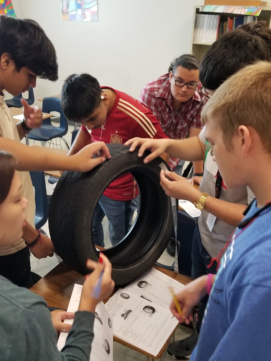 CoachCisneros's tweet image. AQR students using different tire sizes and ratios to understand the changes in speedometer and odometer when you change your tire size on your vehicle. #practicalmath @LehmanHighLobos @RRiali @HaysCISD