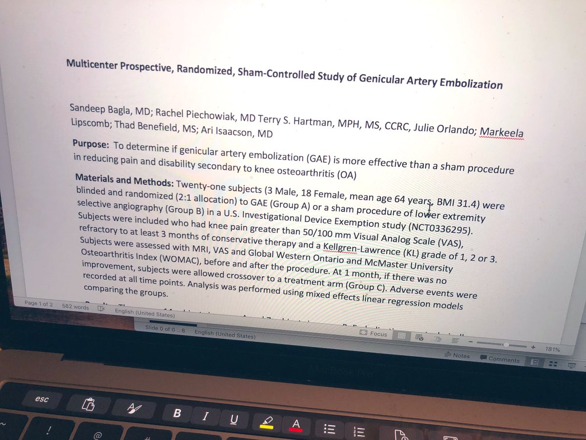 Crunch time to submit @SIRspecialists #SIR2020! Thank you @RPiechowiakDO 4idea, @mattcallstrom 4mentorship @AriIsaacsonMD 4Collaboration @julieorlandoCRC & @UNCResearch 4Support #GAE #Embo #iRad RCTs and Sham Studies can be done! #privademics #academics