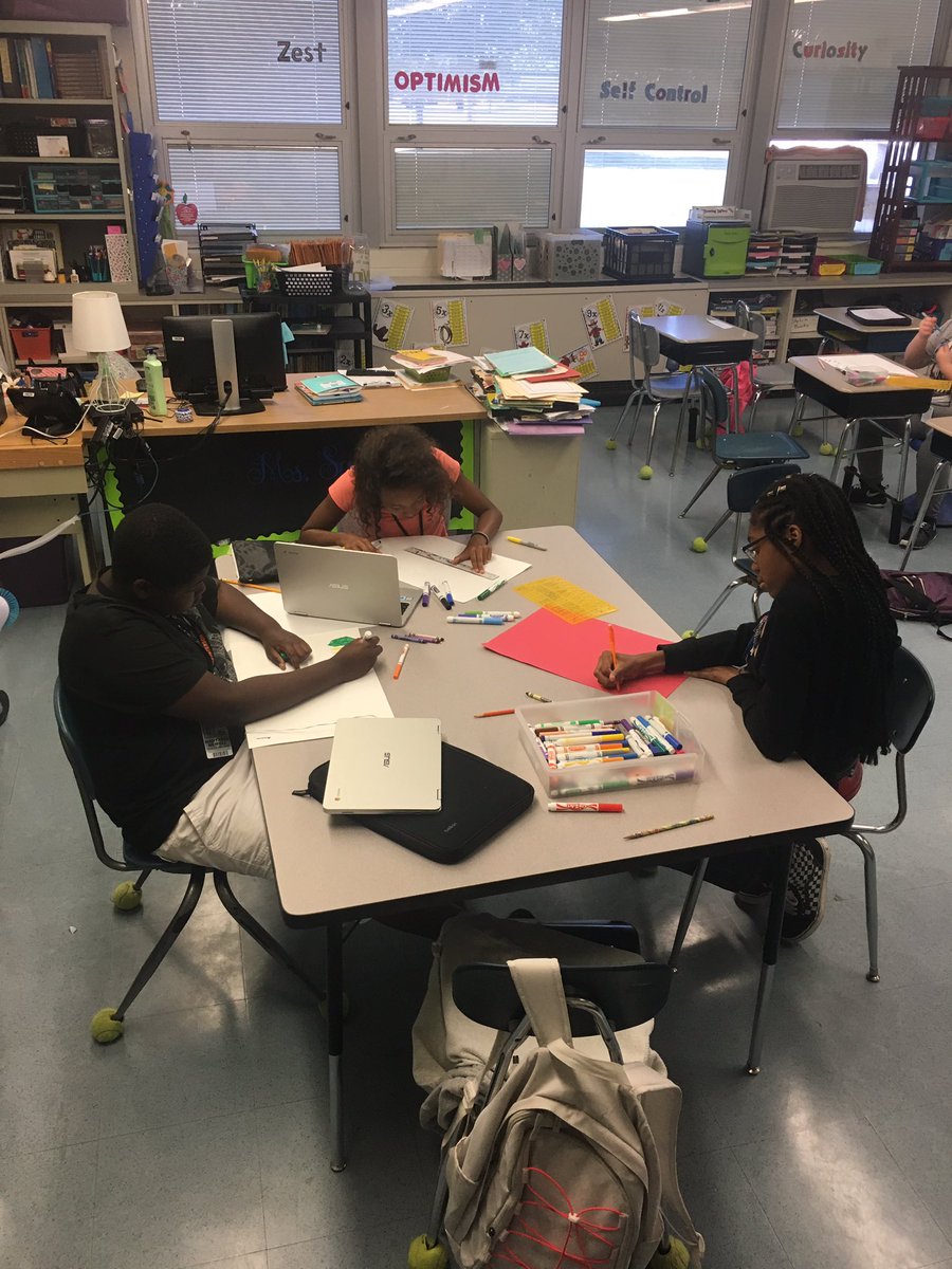 MsSwiftTeaches's tweet photo. Character Ed. and Circle of Friends club stayed after school today to make posters advertising the School Store and decorating the bulletin boards in the R&R room. #restoratitivepractices #inspire #PBSIS #CharacterEd #pembertoninnovates #NewcombPride https://t.co/8DYkJgrKSo