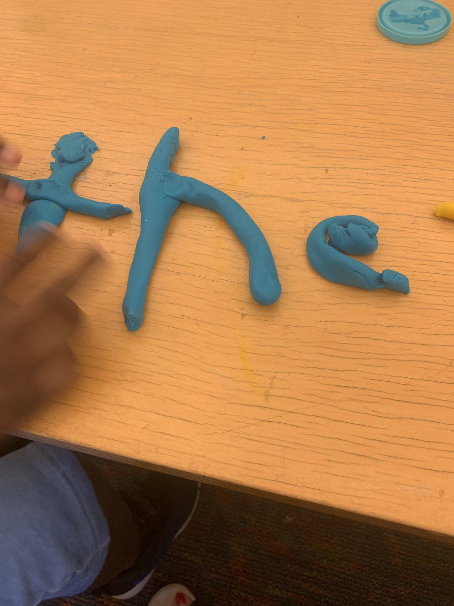 jwtrovinger's tweet photo. On this National Learning Day, my student and I made words out of play dough! #makelearningfun https://t.co/EdoH10SnjB