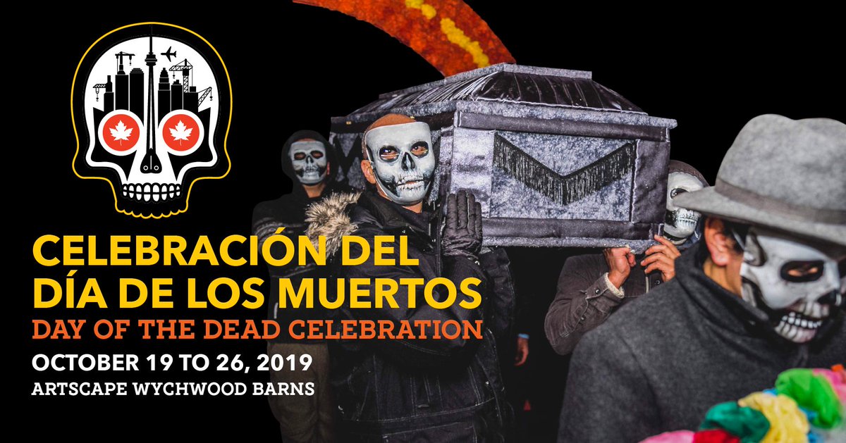 DiadeMuertosTO's tweet photo. The #DayoftheDeadTO Celebration returns to @atthebarns! Join us from October 19 to 26 to celebrate life and honour the memory of loved ones who have passed away. 
 
Details: https://t.co/hDmr1kcR6L
Facebook event: https://t.co/KoQOzbGf4j
 
#DiadelosMuertos #DayoftheDead #DDLM https://t.co/kldgXaCuOL