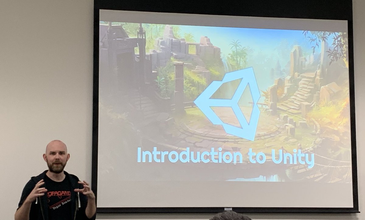 Darcy_Lussier's tweet image. At the @wpgnetug event (#FullStackManitoba) where @MatheuPlouffe is presenting on an intro to Unity!