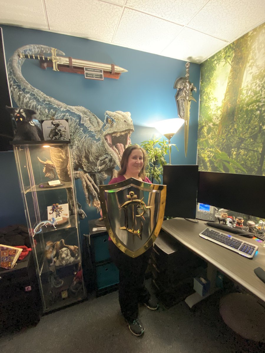 KLeCrone's tweet photo. [Achievement Unlocked!] Today I received my ten-year @Blizzard_Ent shield! \o/  Here’s to many more years lush with collaboration and creativity (and raptors)! #BlizzLife @LifeatBlizzard https://t.co/Pc8w4dR4m7