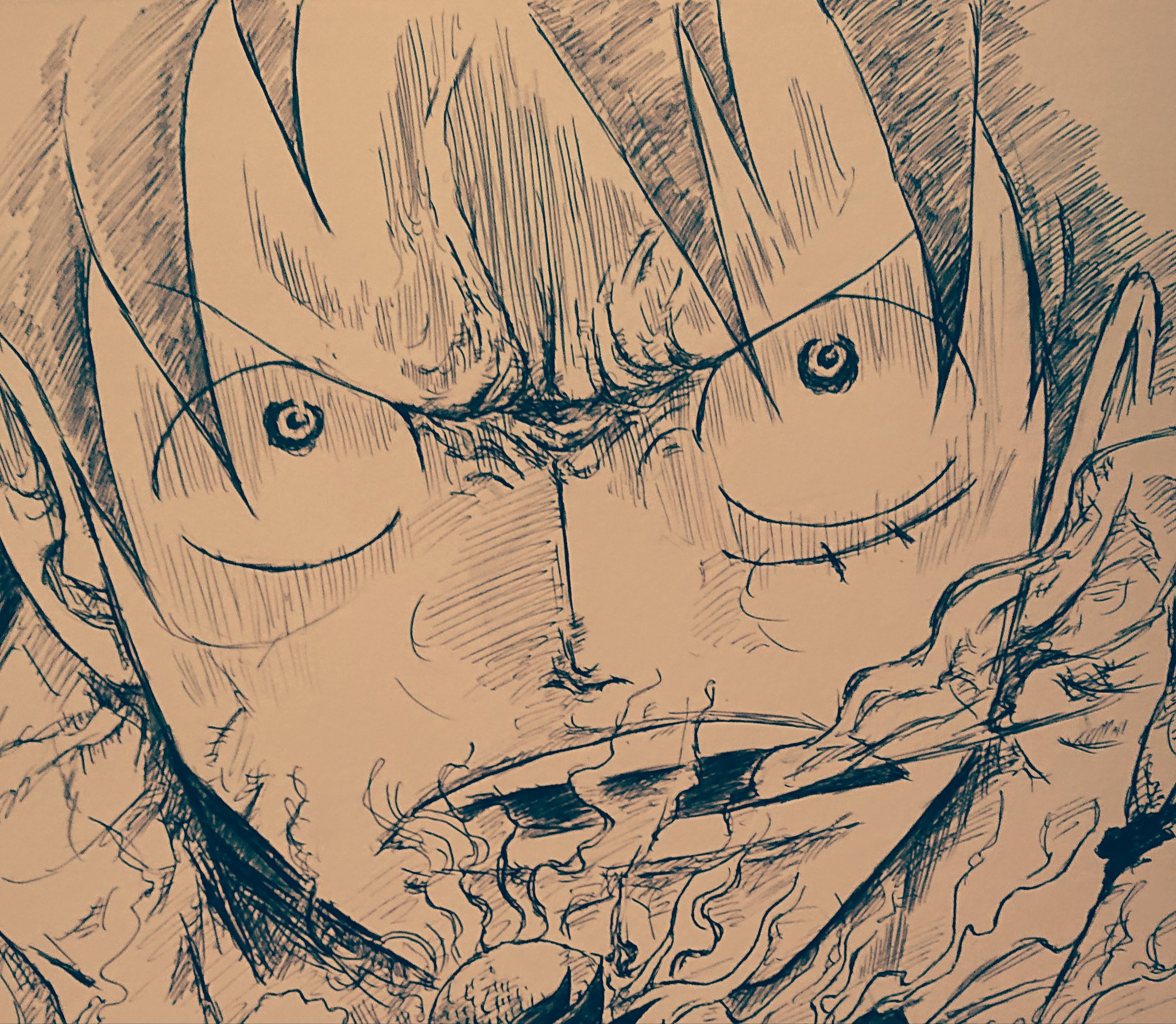 ｻｻｰｷ ﾙｯﾁvsﾙﾌｨとこの ｷﾞｱ2 を 2年後ver で 描いてみた T Co O5ffhflcqx Twitter