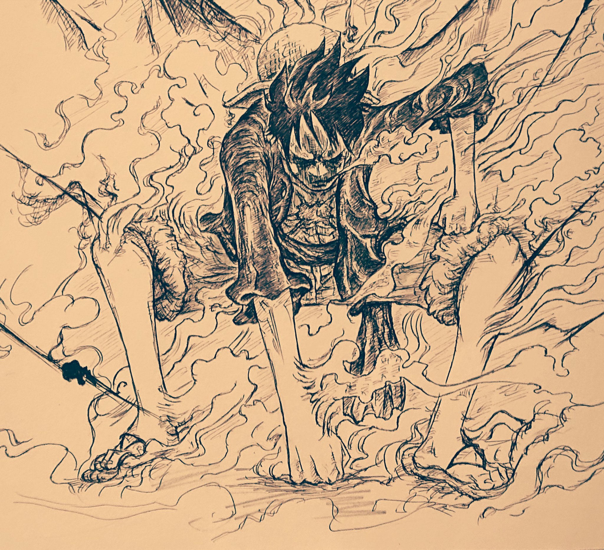 ｻｻｰｷ ﾙｯﾁvsﾙﾌｨとこの ｷﾞｱ2 を 2年後ver で 描いてみた T Co O5ffhflcqx Twitter