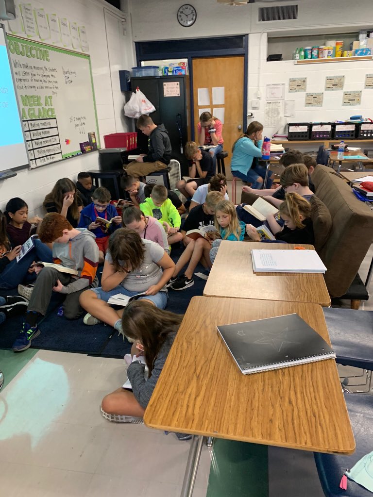 We decided to come to the carpet and THINK about our reading! We read for 5 minutes and then answered a question or two and then read for 5 more and answered a few more. What a powerful 10 minutes with an honest look at the books we are reading! <a href="/WCWolves/">West Clermont Wolves</a> <a href="/AngelaFaulhaber/">WordNerd</a>
