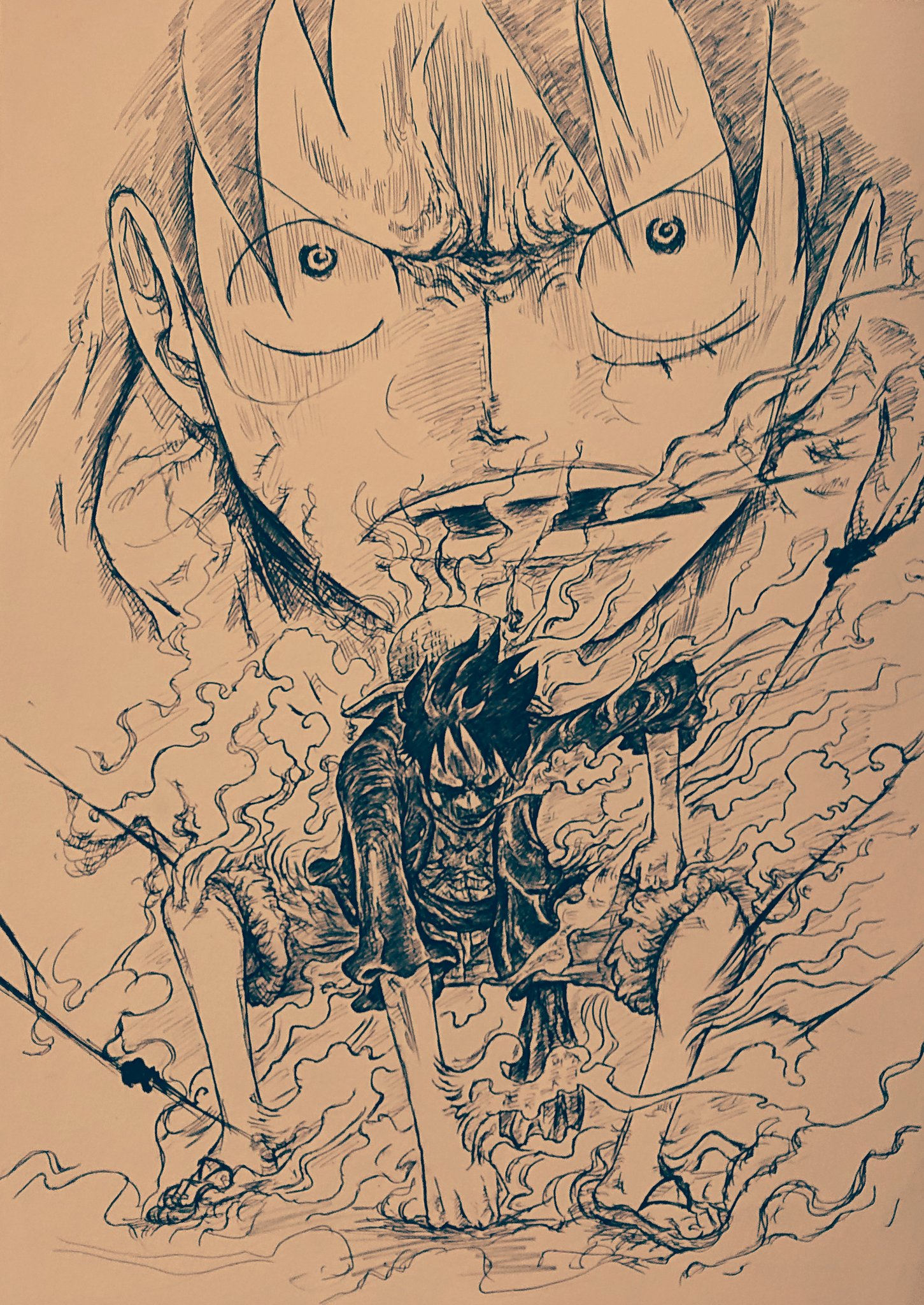 ｻｻｰｷ ﾙｯﾁvsﾙﾌｨとこの ｷﾞｱ2 を 2年後ver で 描いてみた T Co O5ffhflcqx Twitter