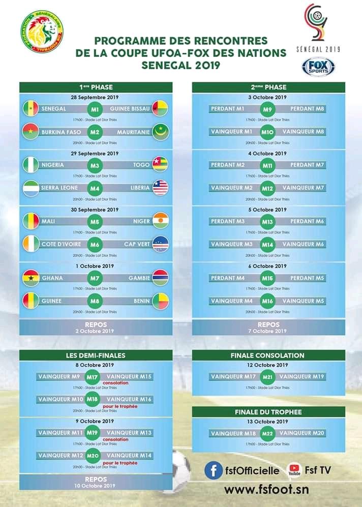 #GAWSP⚽RT🇸🇳
✨ Le tournoi se déroulera du 28 septembre au 13 octobre au stade Lat Dior de #Thiès 🇸🇳 ✨