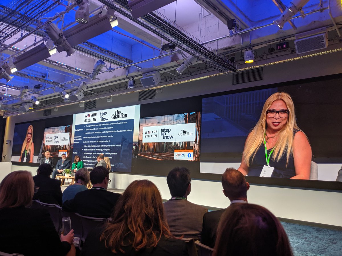Jessie_ETrucks's tweet photo. .@commonspirit makes the connection between their mission &amp; oath to "do no harm" and their role in mitigating climate change. #ClimateWeekNYC @wearestillin https://t.co/e8HgKYmt3V