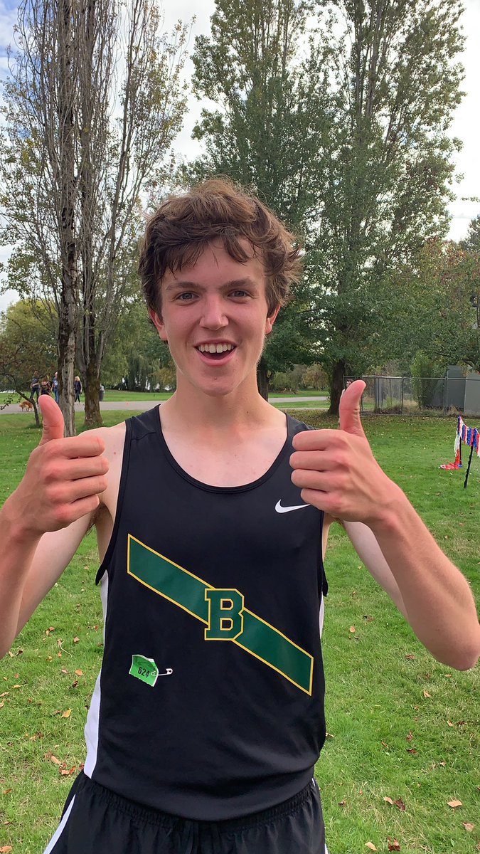 Blanchet senior Kai Gundlach finished first at today’s meet, with many Braves right behind