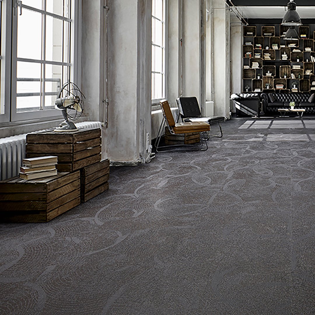 GEOFlooring's tweet photo. Bold - woven vinyl flooring, circular patterns etched into the floor.

#wovenvinyl #geoflooring #commercialflooring #ntgrate #interiordesign #designerfloor https://t.co/5o1oQOLLwd