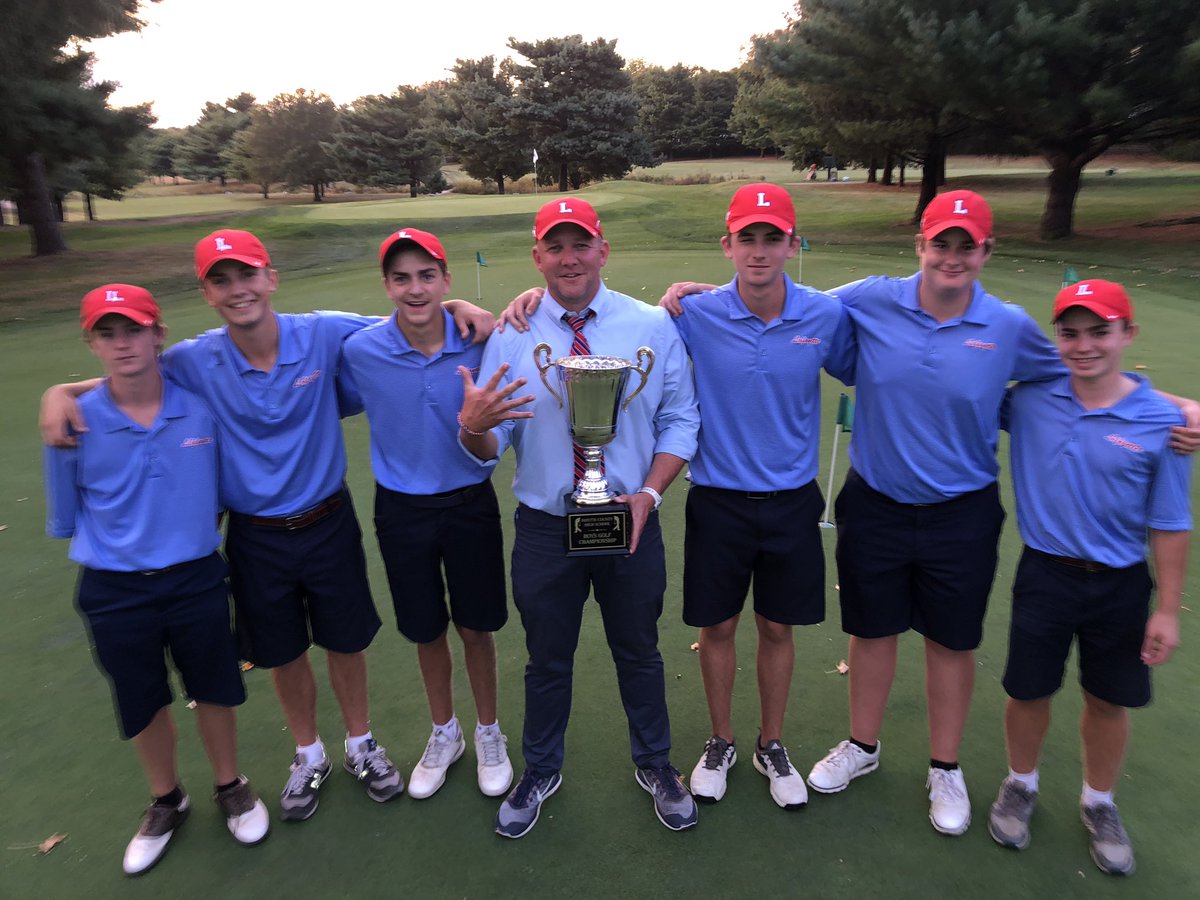 WasLHSGolfCoach's tweet photo. LHSBoys win the 2019 FCPS Cup ๐ @henryblane11 wins the individual title with a +1 (73). @dawsonmullins4 (79) #keepthecup #5outof7 https://t.co/7Xd47veLTA
