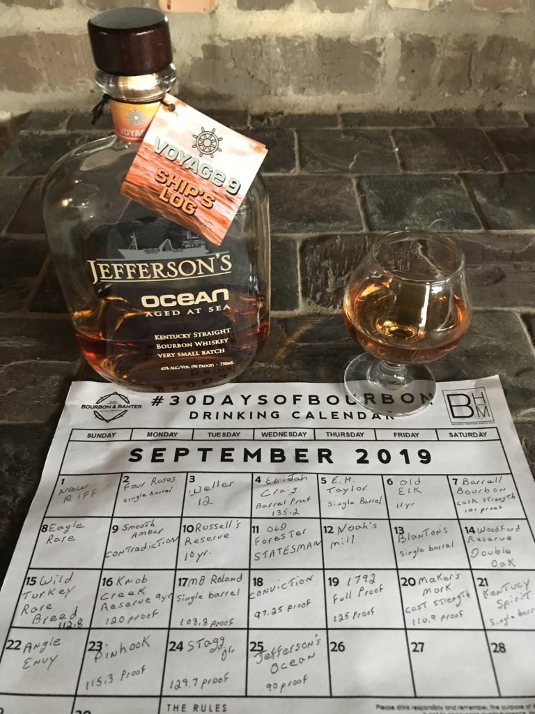 JBRAY694fun's tweet photo. Day 25 of #30DaysofBourbon with #Jeffersons Ocean @CastleBrands during #BourbonHeritageMonth. As always #drinkingcurious with @BourbonBanter. What’s in your glass ? https://t.co/enSZOH8LFs