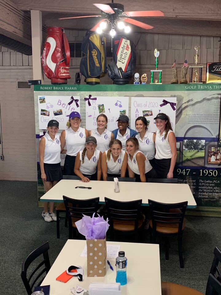 LadyKahokGolf's tweet photo. All smiles on Senior Night! The Kahoks picked up a win by firing a season low 172! Leading scorers were seniors Destiny Johnson with a 39 and @_Bellemarsala_ with a career best 44!! ⛳️🏌🏼‍♀️#TheKahokWay 😈 https://t.co/98tt4PxbZz